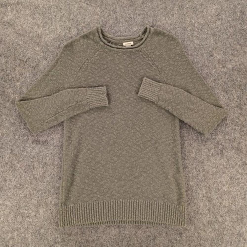 L.L. Bean Sweater Womens Small Tall Green Slub Rollneck Pullover Cotton Knit